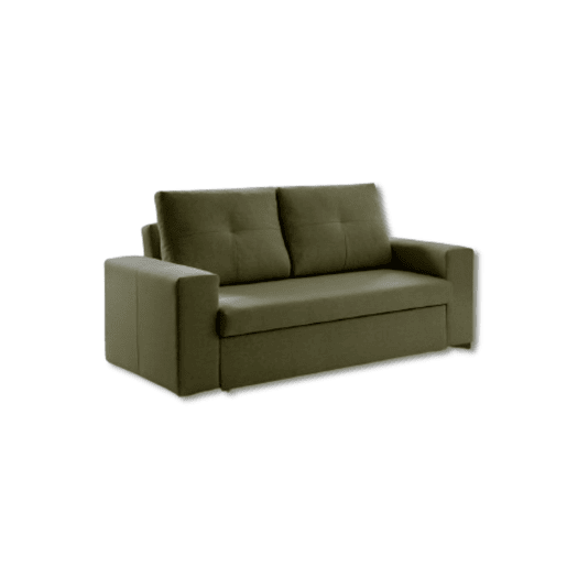 Sofá-cama de luxo de 3 lugares na cor verde Capri.