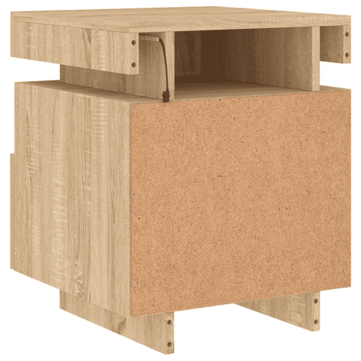 vidaXL Mesa de cabeceira com luzes LED 40x39x48,5 cm carvalho sonoma
