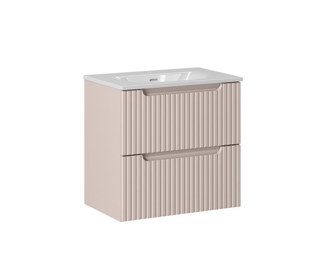 Mueble lavabo individual encastrado 2 cajones Riva 60
