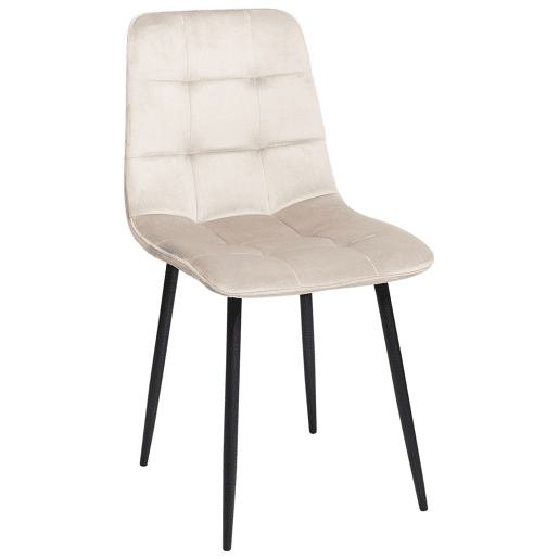 Conjunto de 4 cadeiras de jantar POWELL Veludo Creme