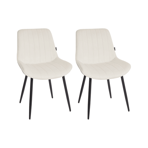 Conjunto de 2 cadeiras de jantar DUBROVNIK Veludo Creme claro