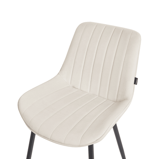 Conjunto de 2 cadeiras de jantar DUBROVNIK Veludo Creme claro