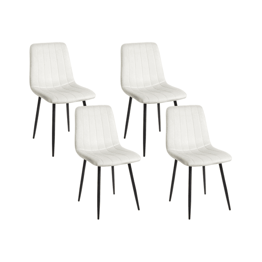 Conjunto de 4 cadeiras de jantar KALISPELL Veludo Branco creme
