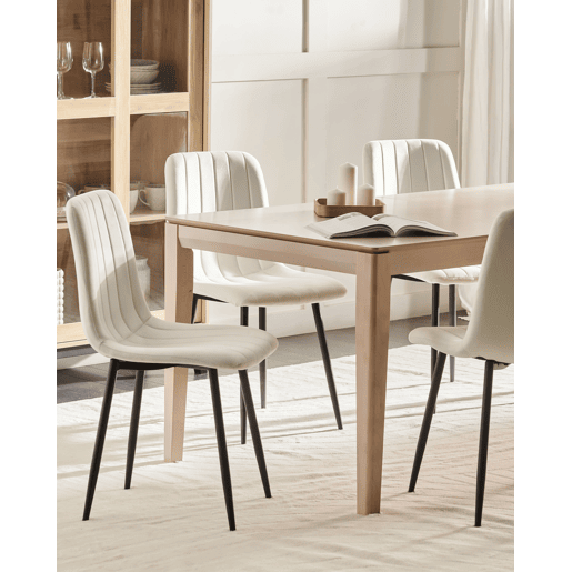 Conjunto de 4 cadeiras de jantar KALISPELL Veludo Branco creme