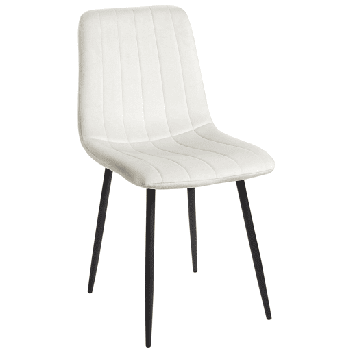 Conjunto de 4 cadeiras de jantar KALISPELL Veludo Branco creme