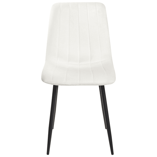 Conjunto de 4 cadeiras de jantar KALISPELL Veludo Branco creme
