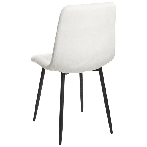 Conjunto de 4 cadeiras de jantar KALISPELL Veludo Branco creme