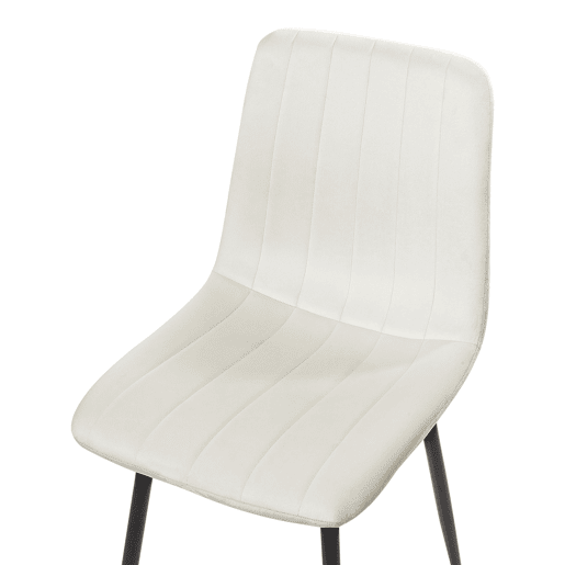 Conjunto de 4 cadeiras de jantar KALISPELL Veludo Branco creme