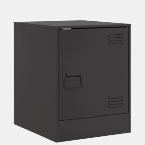 vidaXL Mesa de cabeceira 34,5x39x44 cm aço preto