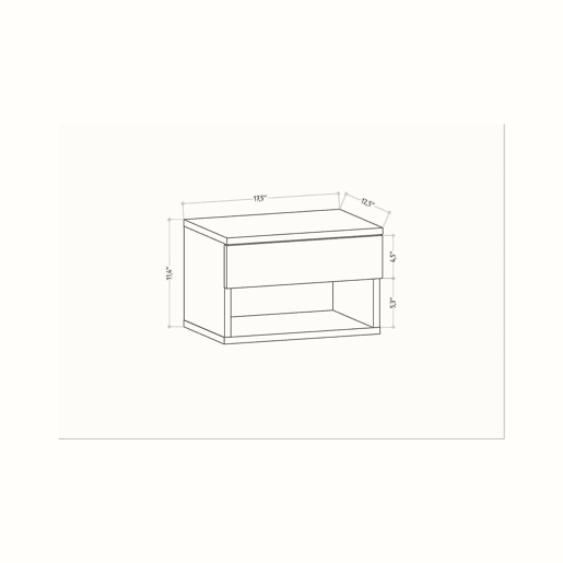 Mesa de cabeceira com efeito madeira