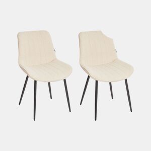 Conjunto de 2 cadeiras de jantar DUBROVNIK Bouclé Creme claro