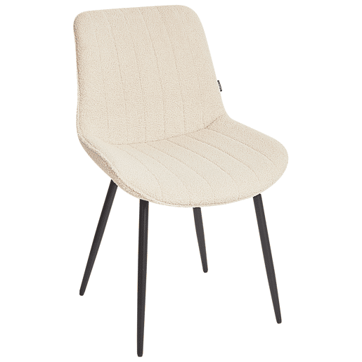 Conjunto de 2 cadeiras de jantar DUBROVNIK Bouclé Creme claro