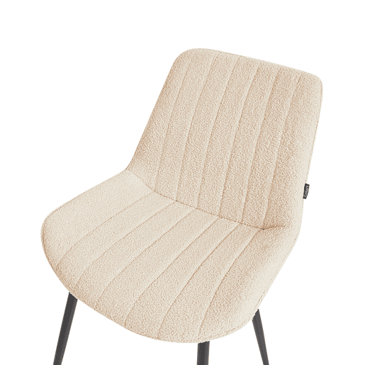 Conjunto de 2 cadeiras de jantar DUBROVNIK Bouclé Creme claro
