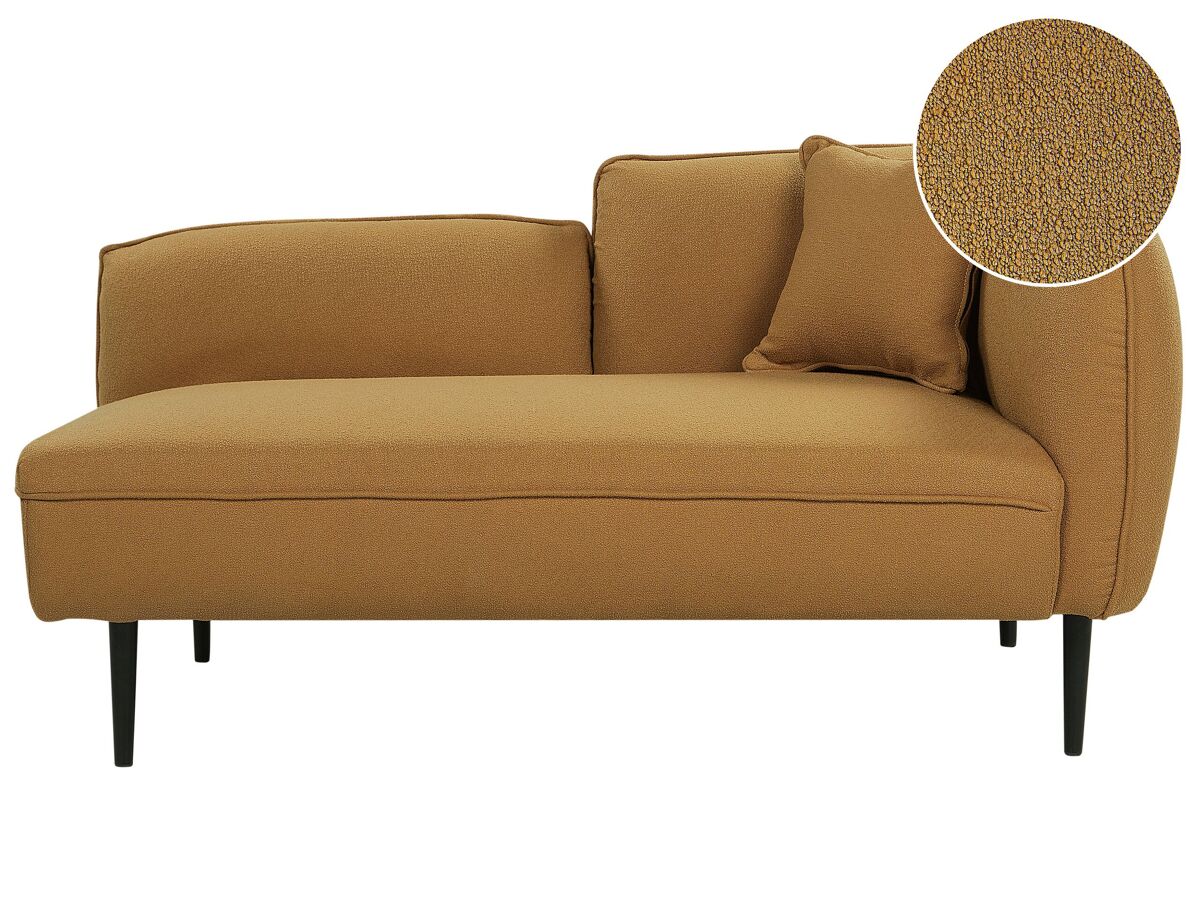 Beliani Chaise longue derecho Bouclé CHEVANNES Mostaza