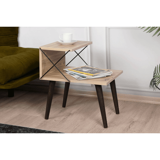 Mesa de cabeceira com efeito madeira