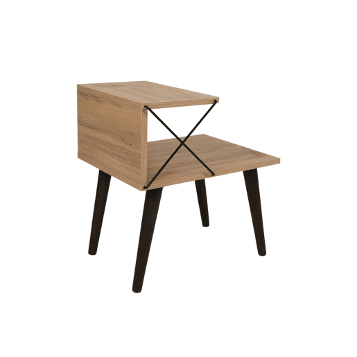 Mesa de cabeceira com efeito madeira