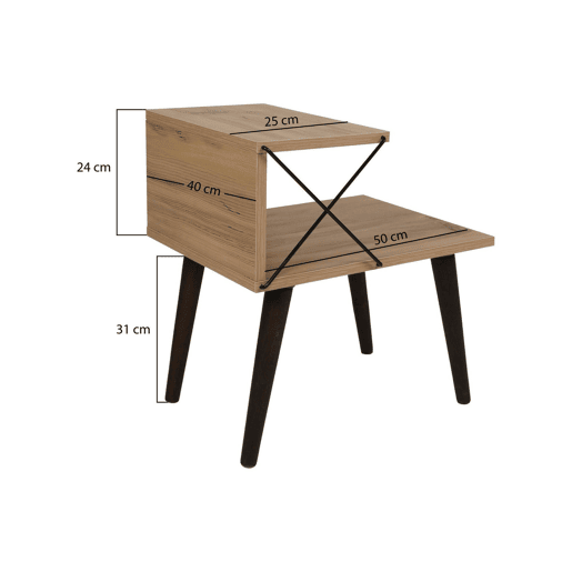Mesa de cabeceira com efeito madeira
