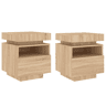 vidaXL Mesas cabeceira c luzes LED 2 pcs 40x39x48,5cm carvalho sonoma