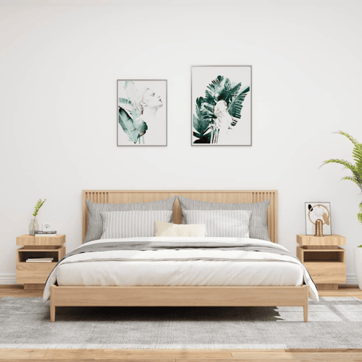 vidaXL Mesas cabeceira c luzes LED 2 pcs 40x39x48,5cm carvalho sonoma vidaXL Mesas cabeceira c luzes LED 2 pcs 40x39x48,5cm carvalho sonoma