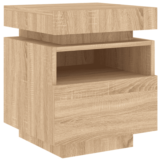 vidaXL Mesas cabeceira c luzes LED 2 pcs 40x39x48,5cm carvalho sonoma vidaXL Mesas cabeceira c luzes LED 2 pcs 40x39x48,5cm carvalho sonoma