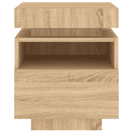 vidaXL Mesas cabeceira c luzes LED 2 pcs 40x39x48,5cm carvalho sonoma vidaXL Mesas cabeceira c luzes LED 2 pcs 40x39x48,5cm carvalho sonoma