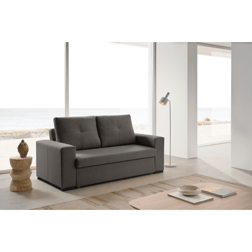 Sofá-cama Capri de 3 lugares de alta qualidade na cor grafite.