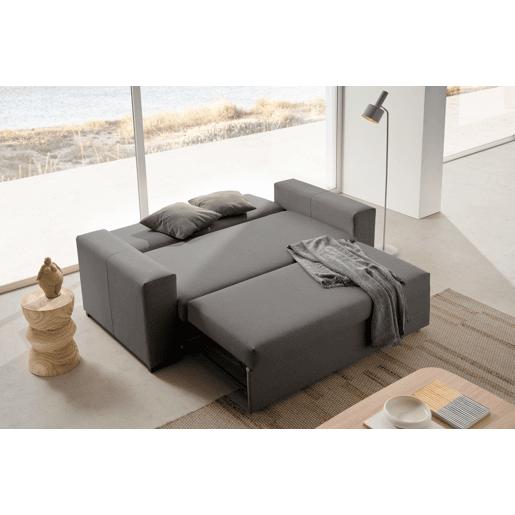Sofá-cama Capri de 3 lugares de alta qualidade na cor grafite.
