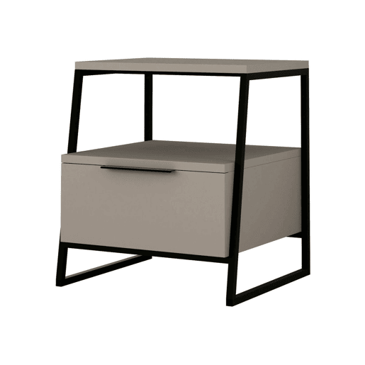 Mesa de cabeceira Dkastrat, Cômoda baixa, Mesa de cabeceira, Prateleira de cama, 45x40h50 cm, Tortola