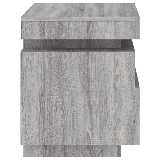 vidaXL Mesa de cabeceira com luzes LED 40x39x48,5 cm cinzento-sonoma