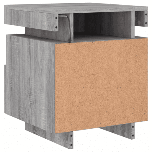 vidaXL Mesa de cabeceira com luzes LED 40x39x48,5 cm cinzento-sonoma
