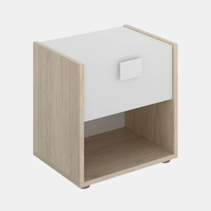 Mesa de cabeceira com efeito madeira