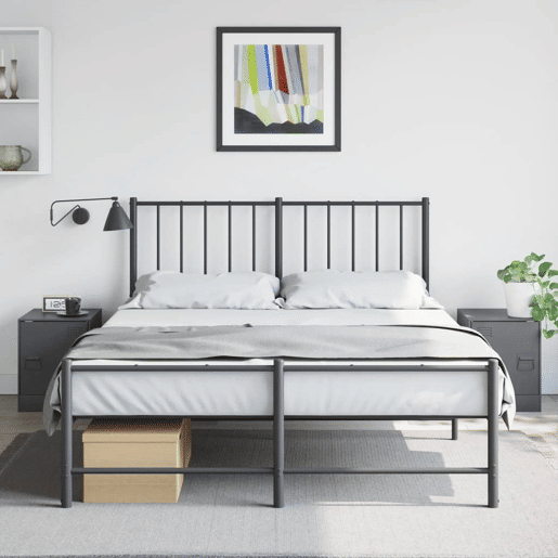 vidaXL Mesas de cabeceira 2 pcs 34,5x39x44 cm aço antracite
