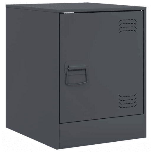 vidaXL Mesas de cabeceira 2 pcs 34,5x39x44 cm aço antracite