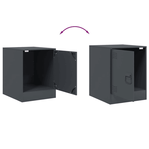 vidaXL Mesas de cabeceira 2 pcs 34,5x39x44 cm aço antracite