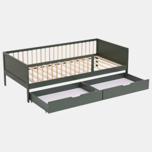 Cama de criança 190x90cm verde com gavetas ADAM