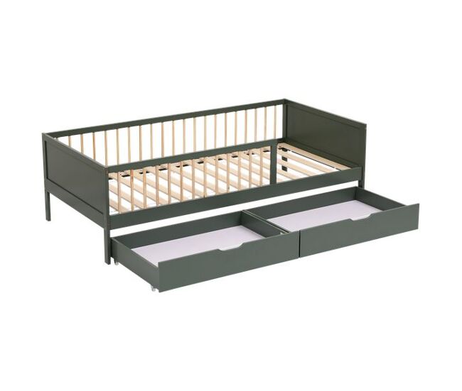 Cama infantil con cajones 190x90cm verde ADAM