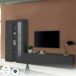 Conjunto de salón mueble TV 3 puertas y luz LED 280 Conjunto de salón mueble TV 3 puertas y luz LED 280 Blanco