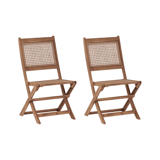 Conjunto de 2 cadeiras de jardim PARAGGI Madeira de Acácia certificada Castanho escuro