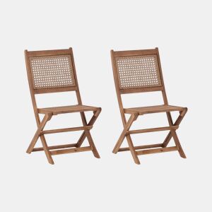 Conjunto de 2 cadeiras de jardim PARAGGI Madeira de Acácia certificada Castanho escuro