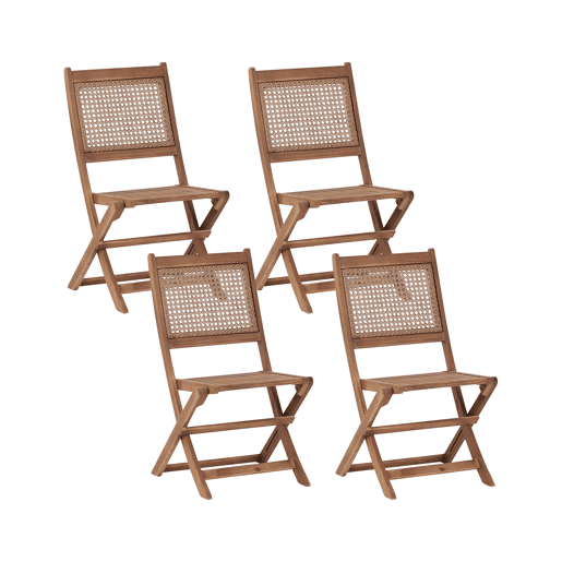 Conjunto de 4 cadeiras de jardim PARAGGI Madeira de Acácia certificada Castanho escuro
