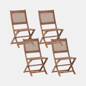 Conjunto de 4 cadeiras de jardim PARAGGI Madeira de Acácia certificada Castanho escuro