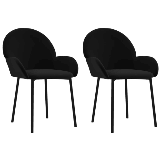 vidaXL Cadeiras de jantar 2 pcs veludo preto vidaXL Cadeiras de jantar 2 pcs veludo preto