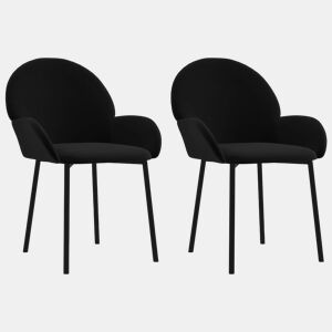 vidaXL Cadeiras de jantar 2 pcs veludo preto