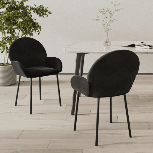 vidaXL Cadeiras de jantar 2 pcs veludo preto vidaXL Cadeiras de jantar 2 pcs veludo preto