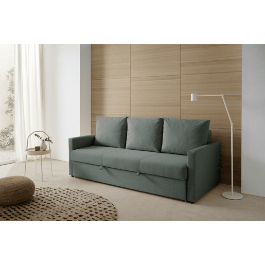 Sofá-cama de 3 lugares de alta qualidade na cor azul Eden