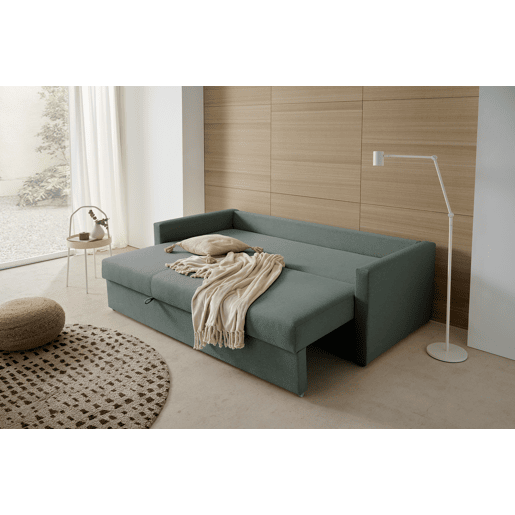 Sofá-cama de 3 lugares de alta qualidade na cor azul Eden