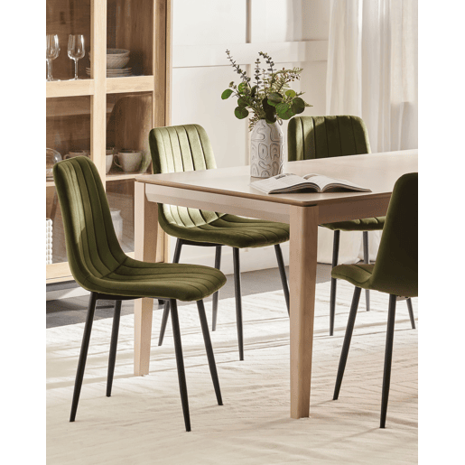 Conjunto de 4 cadeiras de jantar KALISPELL Veludo Verde-oliva