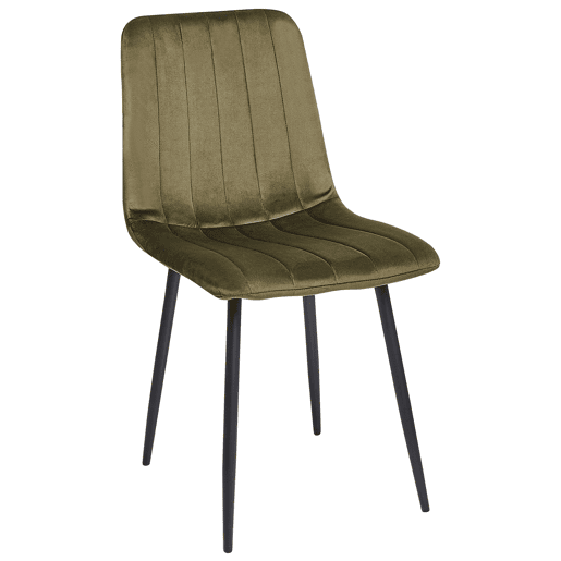 Conjunto de 4 cadeiras de jantar KALISPELL Veludo Verde-oliva