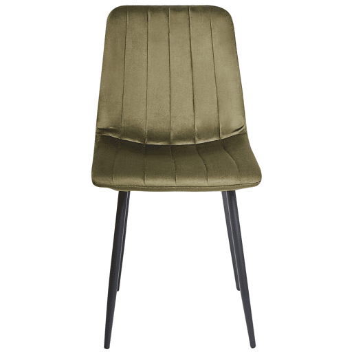Conjunto de 4 cadeiras de jantar KALISPELL Veludo Verde-oliva
