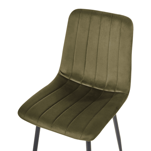 Conjunto de 4 cadeiras de jantar KALISPELL Veludo Verde-oliva